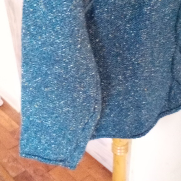 VGUC - BURBERRYS Ladies' Navy Fleck Wool/Silk V-Neck Sweater Size M/L - Picture 7 of 11